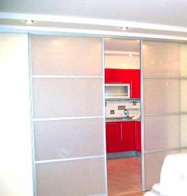 Подвесные двери купе без нижней направляющей - вариант 4