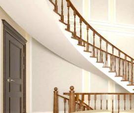 Полувинтовые деревянные лестницы - вариант 1