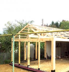 Построить каркасный гараж бруса - модель 2