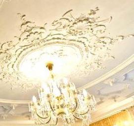 Потолочные розетки под люстру из полиуретана - модель 2