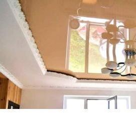 Потолок одноуровневый натяжной комбинированный - вариант 4