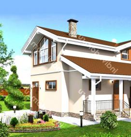 Проекты каркасного гаража с мансардой - вариант 4