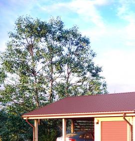 Проекты каркасного гаража с мансардой - вариант 3