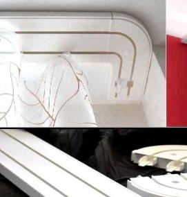 Профильный карниз для штор потолочный двухрядный - тип 2