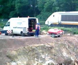 Прокладка кабеля под железной дорогой - модель 3