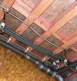 Прокладка коммуникаций в каркасном доме - тип 4