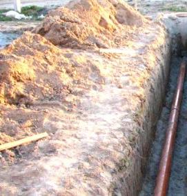 Прокладка трубы гофрированной в земле - модель 3