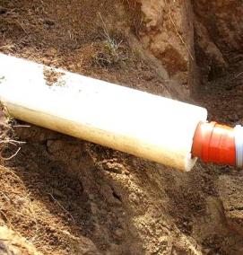 Прокладка трубы гофрированной в земле - модель 2