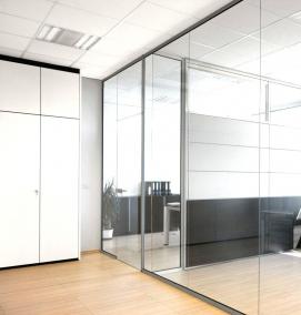 Прозрачная офисная перегородка - тип 3