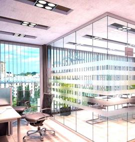 Прозрачная офисная перегородка - тип 2