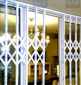 раздвижные решетки на окна гармошка с направляющими - модель 1