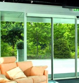 раздвижные стеклянные автоматические двери входные - модель 4