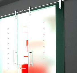 раздвижные стеклянные двери в ванную комнату - вариант 1