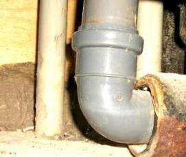 ремонт чугунной трубы канализации - вариант 1