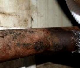 ремонт чугунной трубы канализации - вариант 3