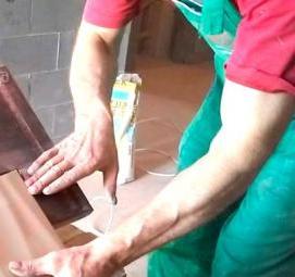 резка керамической плитки под 45 градусов - вариант 2