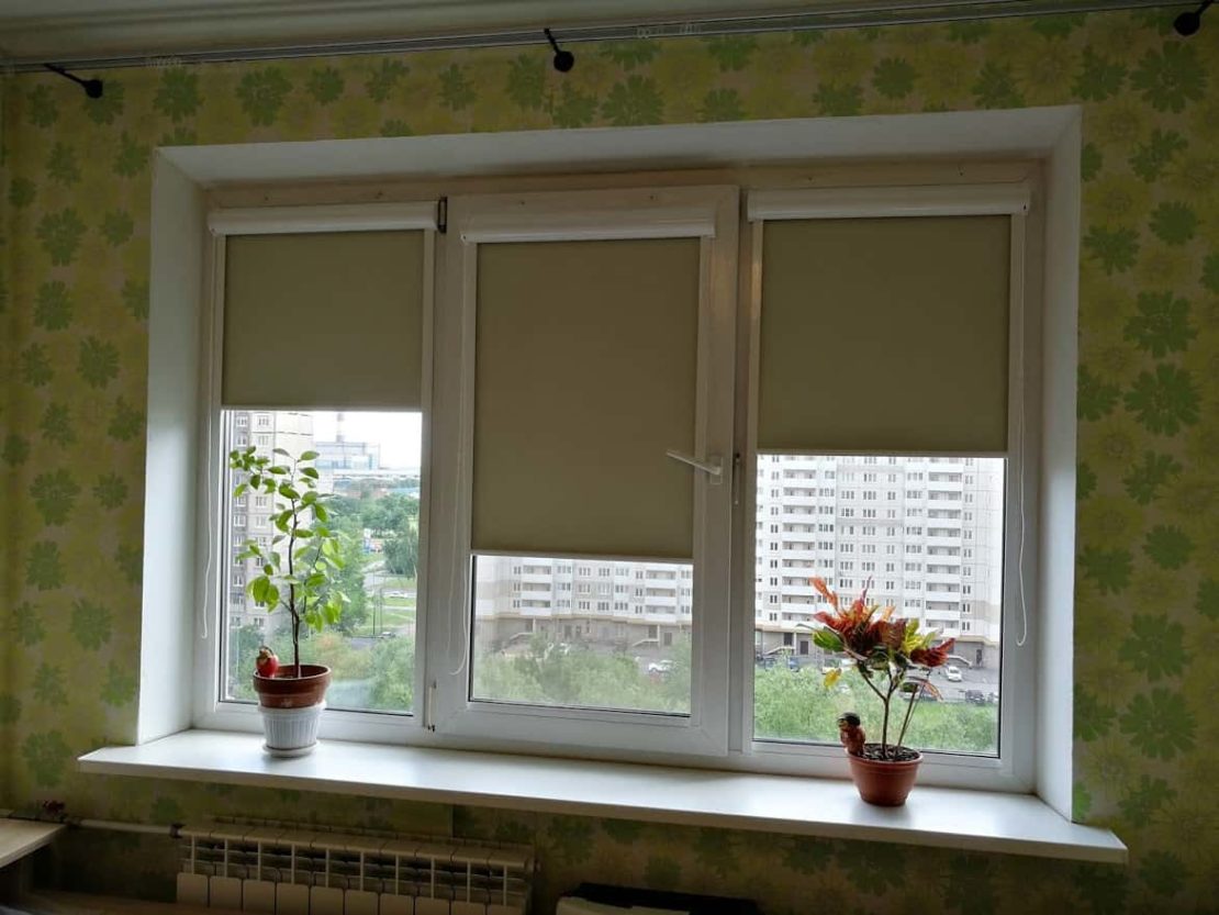 рулонные шторы на раздвижные окна - вариант 4