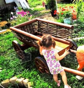 садовая фигура осел с тележкой - вариант 1