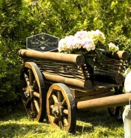 садовая фигура осел с тележкой - вариант 3