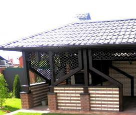 садовые беседки из кирпича - тип 3