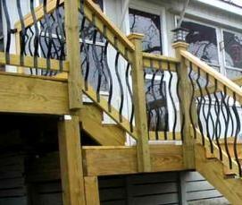 садовые деревянные лестницы - вариант 1