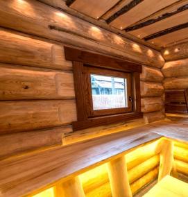 сруб бани 4х6 м из бревна - модель 1