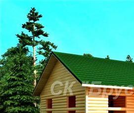 сруб дома 6х8 м из бруса - вариант 1