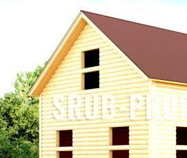 сруб дома 6х8 м из бруса - вариант 4