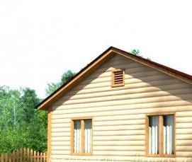 сруб дома 6х8 м из бруса - вариант 2