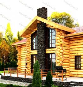 сруб из дикого бревна - вариант 4
