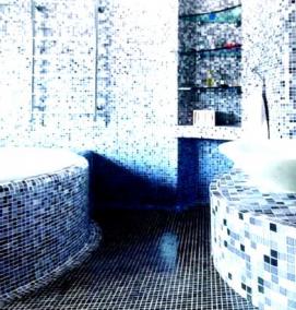 стеклянная мозаика на пол - модель 3