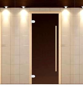 стеклянные двери в баню с рисунком - тип 4