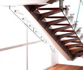 стеклянные ограждения для лестницы - модель 1