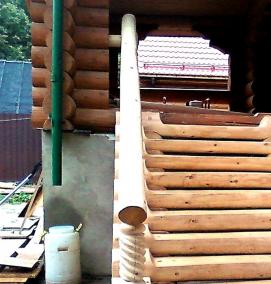 ступени из бревна для крыльца - вариант 1