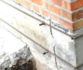 стяжка фундамента от трещин - тип 3