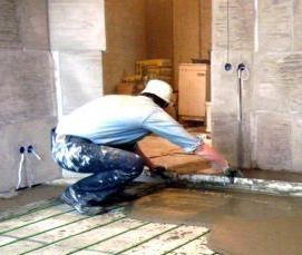 стяжка над теплым полом - модель 1