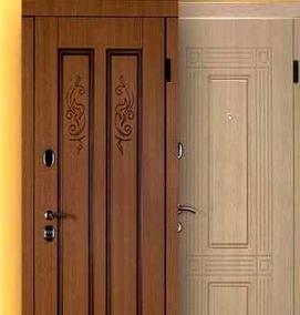 теплая деревянная входная дверь - вариант 3