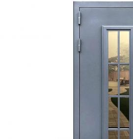 теплая входная дверь со стеклом - вариант 4