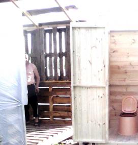 туалет с хозблоком для дачи деревянный - тип 2