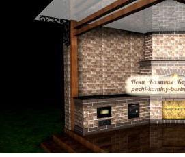 угловая печь-барбекю - тип 2