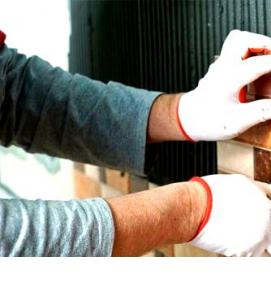 укладка керамической плитки на стену - модель 1