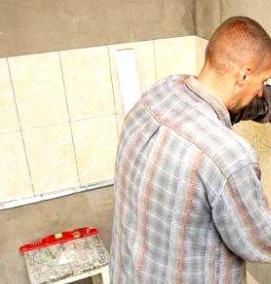 укладка керамической плитки на стену - модель 4