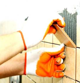 укладка керамической плитки на стену - модель 3