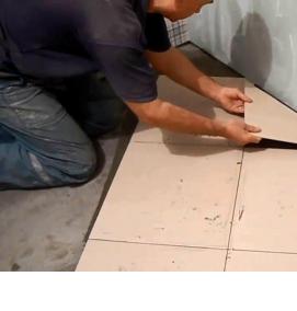 укладка керамической плитки в ванной - модель 1