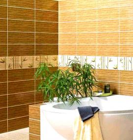 укладка керамической плитки в ванной - модель 2