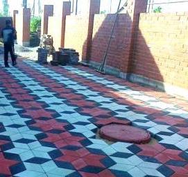 укладка керамогранита на фасад - тип 2