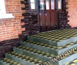 укладка квадратной тротуарной плитки - вариант 1