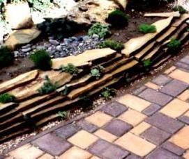 укладка квадратной тротуарной плитки - вариант 4