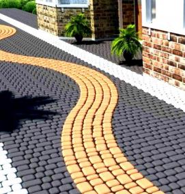 укладка тротуарной плитки - тип 1