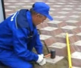 укладка тротуарной плитки на гарцовку - тип 3